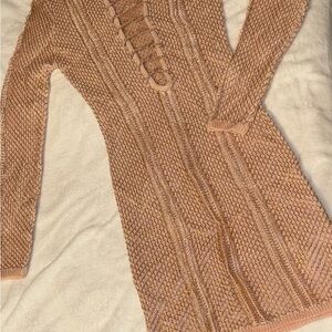 WOW Couture Tan Long Sleeve Dress